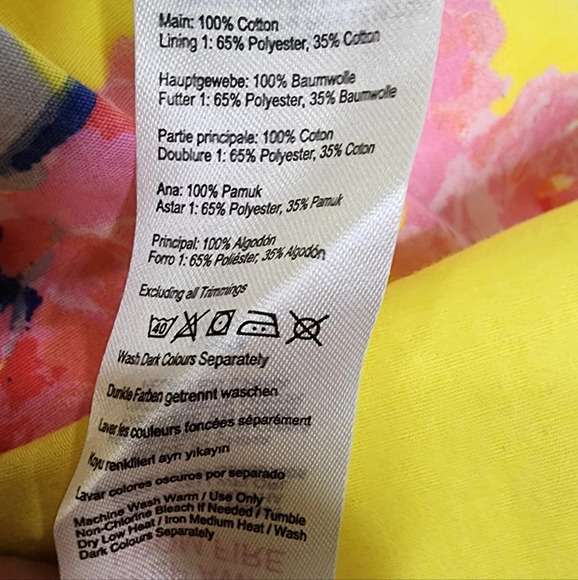 Joules Yellow Pink  Floral Dress Size 2Y - Picture 4 of 7